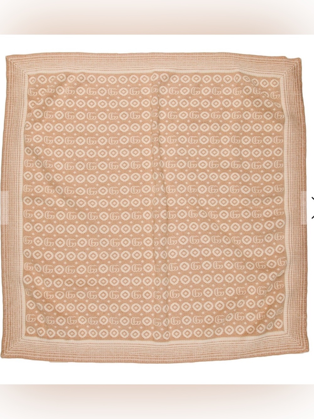 Brand new Gucci with box Beige & Cream Monogram baby Blanket inside